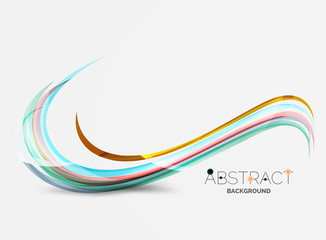 Rainbow color lines on white. Identity wave element