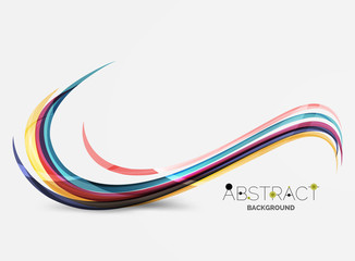 Rainbow color lines on white. Identity wave element