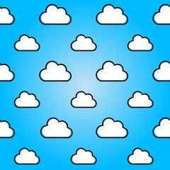 Clouds in blue sky. Nature seamless summer background