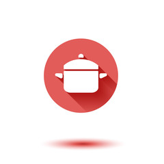 Flat long shadow vector saucepan icon