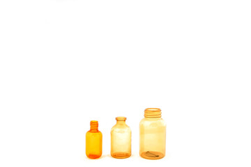 Colored plastic bottles isolated