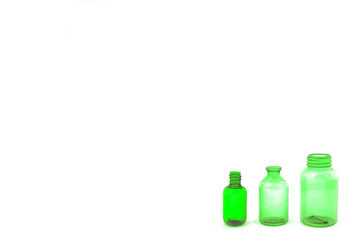 Colored plastic bottles isolated