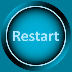 Icon blue word restart
