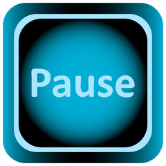 Icon blue word pause