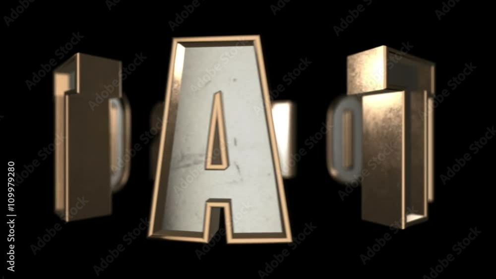 Poster seamless looping 3d animation of the word rotation including luma matte