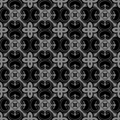 Elegant antique silver and black background 339_exotic vintage curve spiral cross flower
