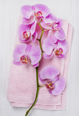 Orchid and towel