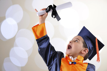 Graduate Boy over Bokeh Background  