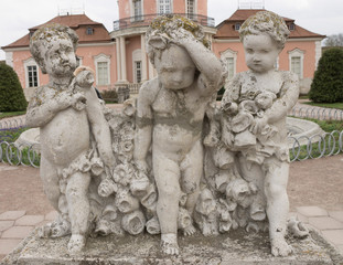 Sculpture of three children. Fortress, the city Zolochiv. Western Ukraine