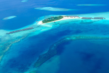 Beautiful Maldives Atoll from Aerial Shoot