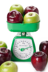 weighing apples