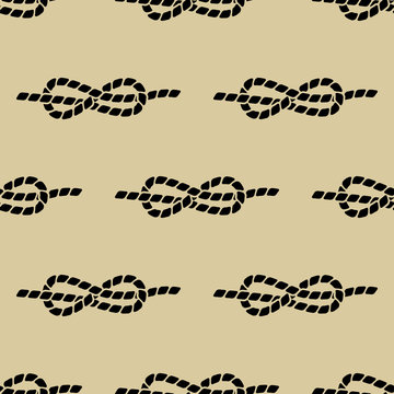 Icono plano patrón con nudo sobre fondo beige