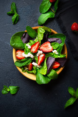 Vegetable salad with strawberry