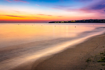 urban sand beach early in the morning