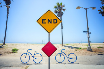 The End Sign on the Venice Beach, Los Angeles, California