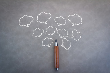 pencil with speech bubble for your text.jpg
