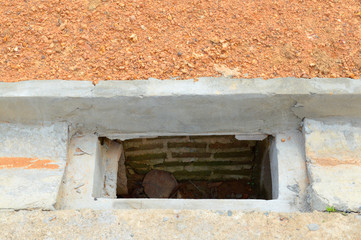 unfinished cover of sanitary sewer