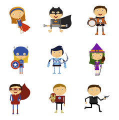 Set of Super Heroes Man and Woman