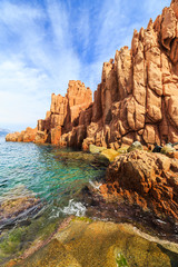 Famous Rocca Rossa (Red Rock) in Arbatax, Sardinia