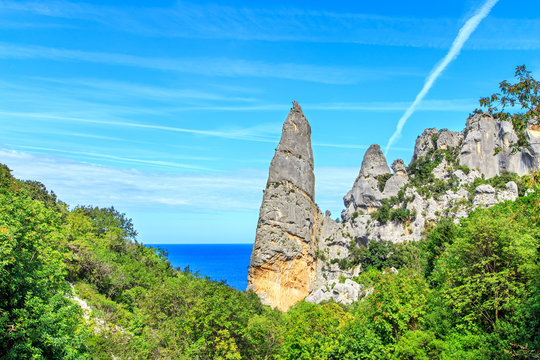 A view of a Goloritze beach in Sardinia