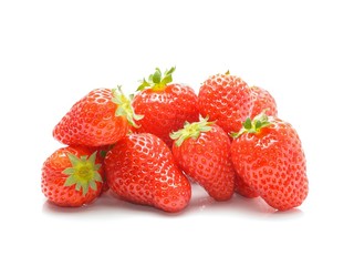 Strawberries on white background