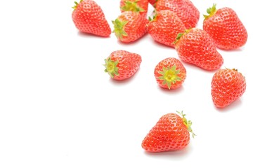 Strawberries on white background