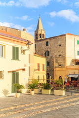 View of a promenade in Alghero, Sardinia