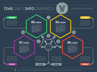 Part of the report with logo and icons set. Vector infographic o