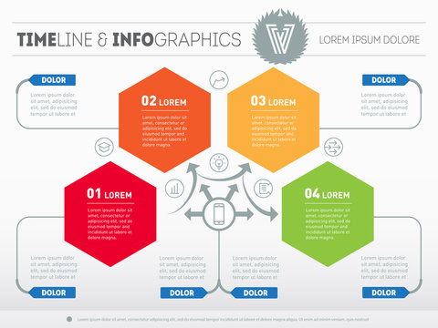 Part of the report with logo and icons set. Vector infographic o