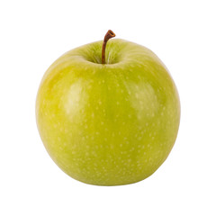 Green apple on white background