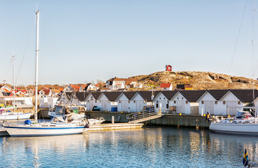 Fototapeta na wymiar Idyllic island on the Swedish west coast. Popular summer destination.
