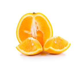 orange slices on white background
