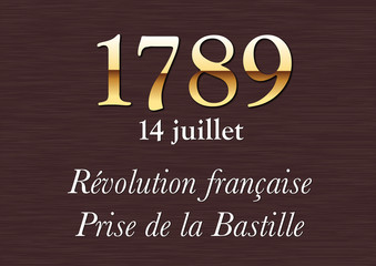 Obraz premium Plaque Historique - 1789 - Revolution - Bastille