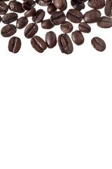 coffee beans on white.