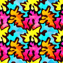 Naklejka premium Graffiti abstract geometric objects on a black background