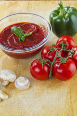 tomatoes and green bell pepper