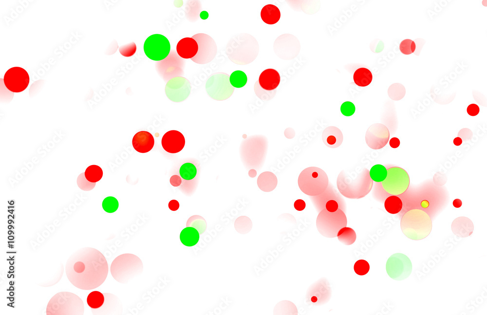 Poster simple floating bokeh abstract with thinly scattered red and green spots