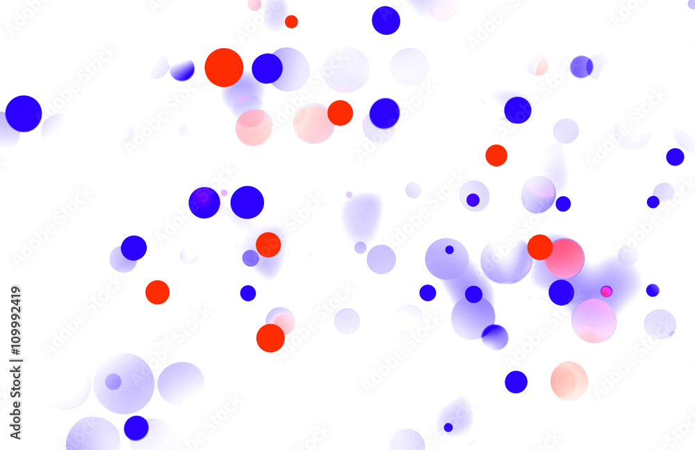 Poster simple floating bokeh abstract with thinly scattered red and blue spots