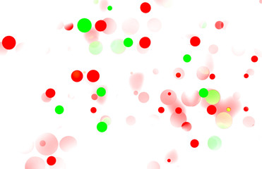 Simple floating bokeh abstract with thinly scattered red and green spots