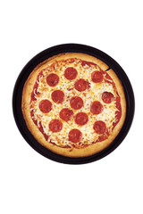 pizza on a round pan