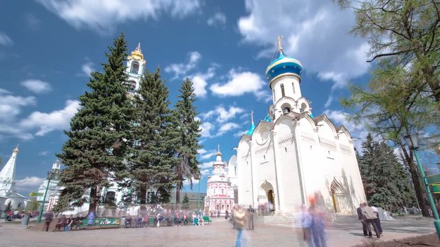 Great monasteries of Russia timelapse hyperlapse. The Trinity-Sergius Lavra. 
