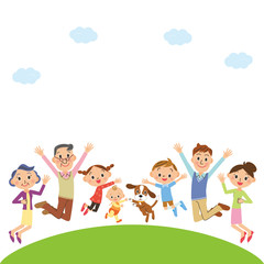 元気な三世代家族