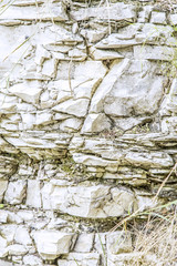 Natural stone wall in close-up
