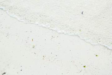 Close-up of foam waves on coastline