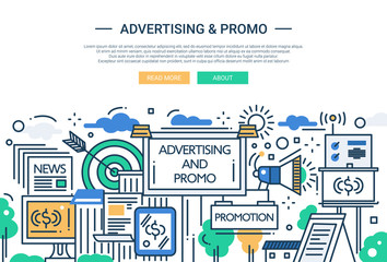 Advertising and Promo - line design website banner