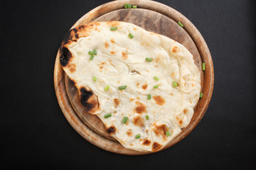 Indian naan bread isolated