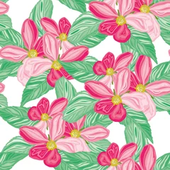 Deurstickers floral seamless pattern © Chantal