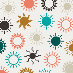 Vector Illustration of an Abstract Sun Background