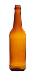 Empty beer bottle isolated on white