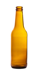 Empty beer bottle isolated on white